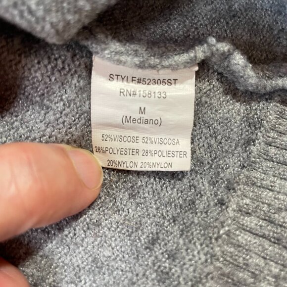 Pink Clover Carson Crewneck Sweater Gray Long Sleeves Buttons Size L Fitted - Picture 12 of 13